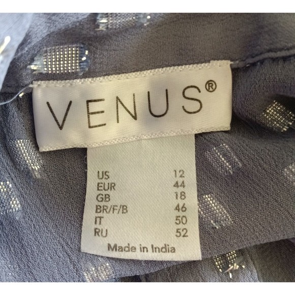 Venus Womens Sz 12 Long Flowing Crop Top Sheer Peasant Beachy Boho Asian Indian - Picture 12 of 12